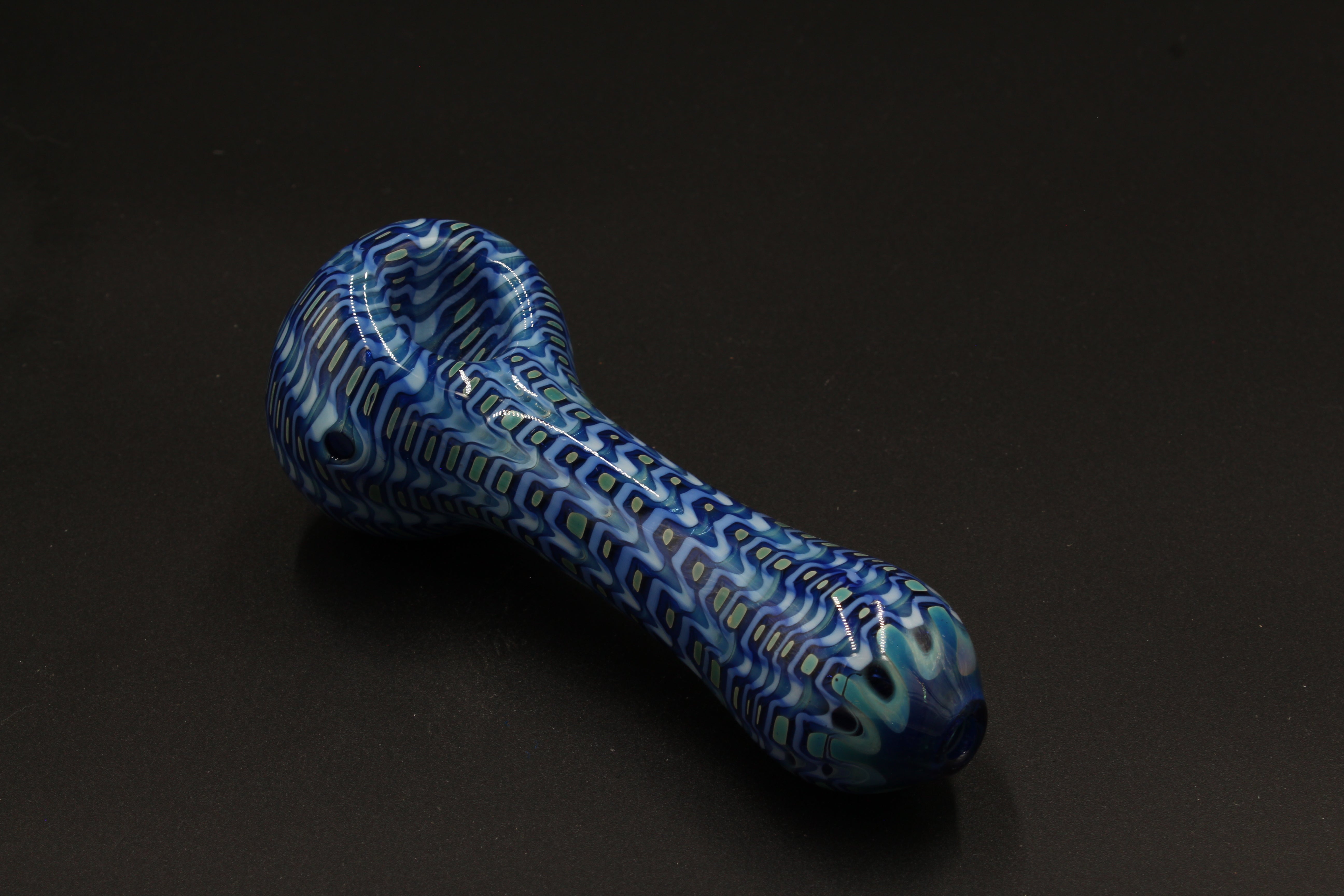 5 Inch Blue Wigwag Spoon Pipe