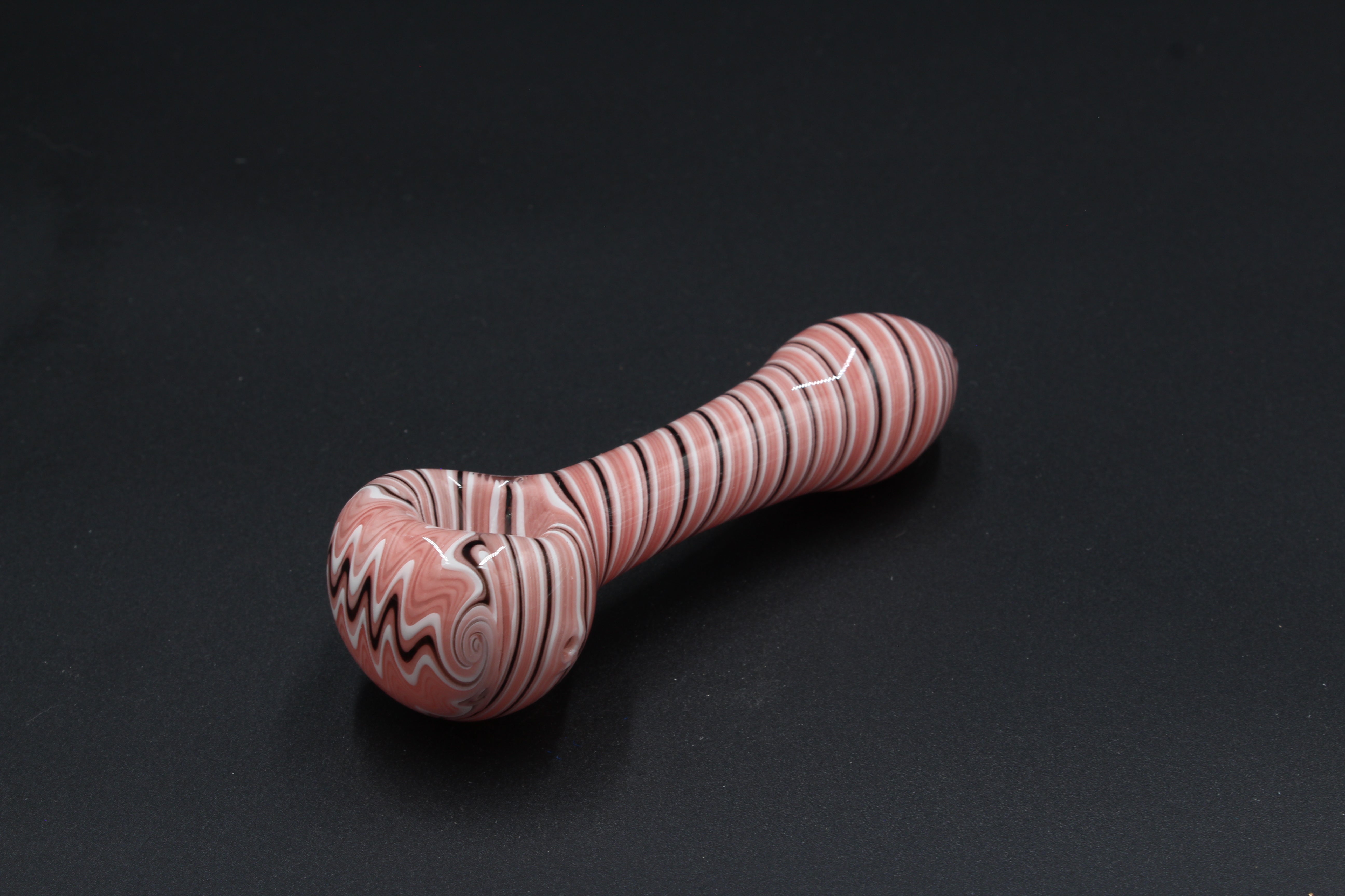 4.5 Inch Inch Black/Pink Swirl Spoon Pipe