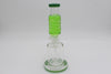 10 Inch Freezable Neck Can Waterpipe - Green bowl pointed away