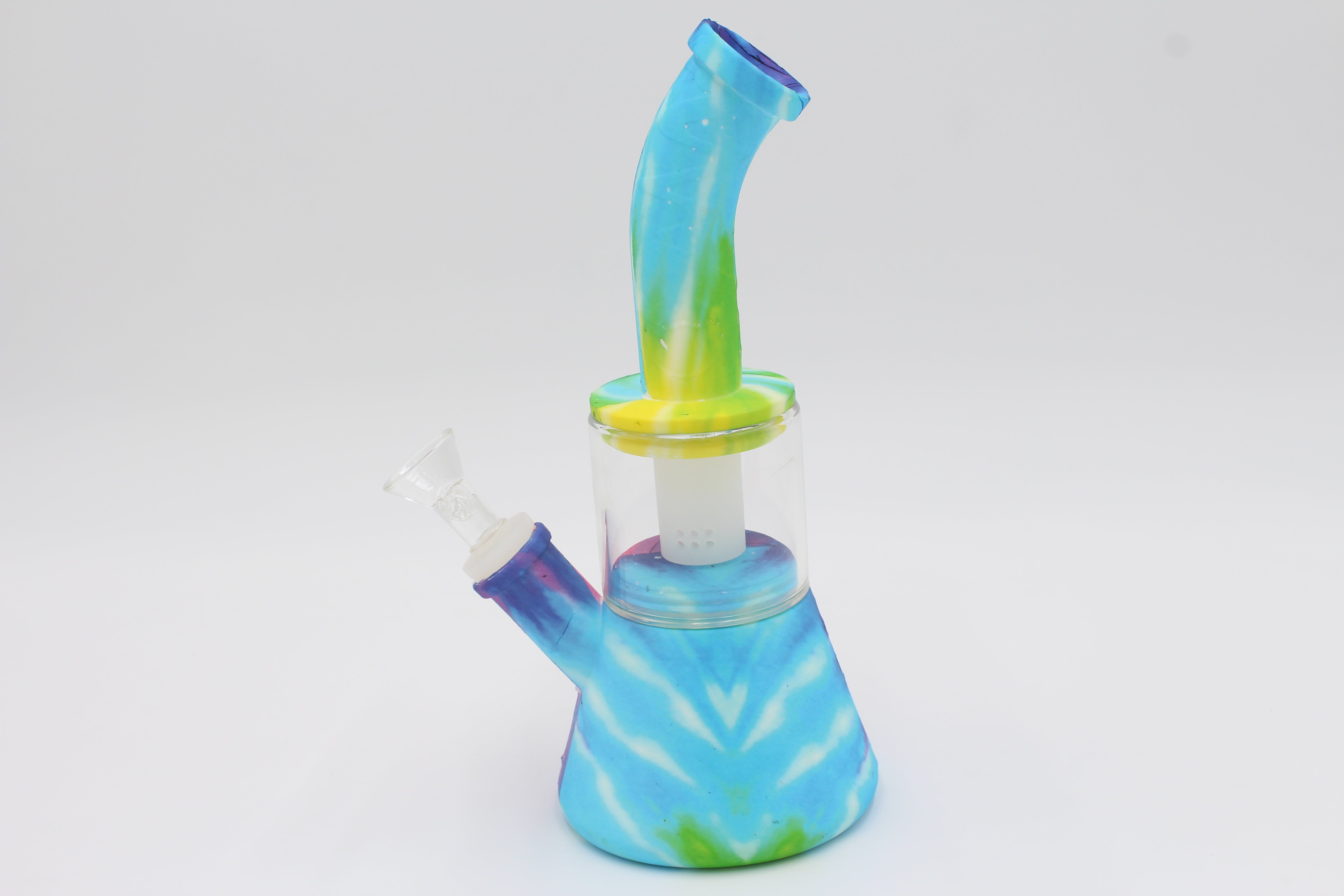 Silicone Tie Dye Curve Neck w/ Glass Chamber